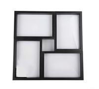 Hosrivae Cadre photo pour 4 photos - 28 x 28 cm - Cadre photo mural avec ouvertures multiples en MDF - Décoration de bureau ou d'intérieur - Noir