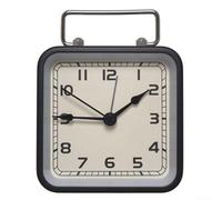 Hosrivae Charmant petit réveil carré lumineux avec fonctionnement silencieux, actualité et style (Noir)