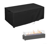 Hosrivae Cheminée rectangulaire d'extérieur Oxford robuste pour brasero de table en tissu - Housse de table 600D 71,1 cm avec cordons de serrage imperméables avec coupe-vent noir