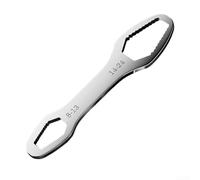 Hosrivae Clé réglable 8 à 24 mm pour clé, ensemble de clés auto-serrantes à double tête, outil à main en métal pour génie mécanique, réparation automobile (1 pièce) (argenté)