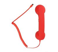 Hosrivae Combiné téléphonique rétro vintage, récepteur filaire avec micro pour téléphone portable, accessoire de bureau ergonomique en ABS, noir (rouge)