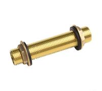 Hosrivae Connecteur de traversée de réservoir G1/2 en laiton avec joint en silicone, tuyau de pompe, raccord de cloison étanche pour systèmes d'irrigation de jardin, doré, 10 cm (10 cm)