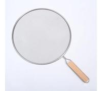 Hosrivae Écran anti-éclaboussures en acier avec poignée ergonomique en bois et organisation de cuisine suspendue (25 cm)