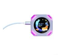 Hosrivae Écran secondaire USB circulaire de 5,3 cm, châssis de PC IPS 480 x 480, moniteur de bureau refroidi à faire soi-même avec magnétique, compatible avec Win 7 64 bits et supérieur, noir (blanc)