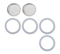 Hosrivae Ensemble de joints et filtres de rechange pour cafetière à moka, 2 joints en acier et 4 joints en silicone, pièces de rechange pour cafetière, percolateur, 3/6/9 tasses (9 tasses)