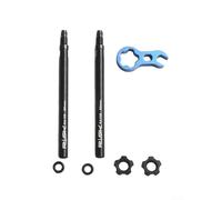 Hosrivae Ensemble de tiges d'extension de pneu en métal (45 mm et 80 mm) avec clé à buse d'air multifonction et rondelles - pour chambres à air de valve, compactes et durables (80 mm)