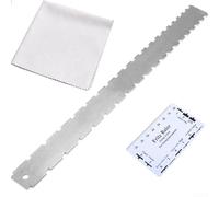 Hosrivae Ensemble d'outils de luthier pour guitare : bord droit cranté pour le cou, règle de pas des cordes pour l'action, outils de niveau de frette avec chiffon pour guitare électrique basse