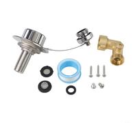 Hosrivae Entrée de camping-car avec coude en acier à 90°, filetage extérieur 3/4 GHT et filetage intérieur 1/2 NPT, 3 bride, valve intégrée et bouchon anti-poussière - VR, camping-car et véhicules