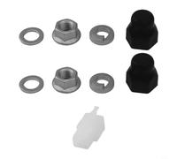 Hosrivae Essieu moteur E-For Bike Hub 12 mm/14 mm avec écrous de blocage, rondelles de verrouillage et cache-écrous - Acier au carbone noir/argent - pour roue électrique M (12 mm arrière)