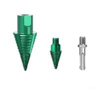 Hosrivae Fendeuse de bois de chauffage, tête amovible à changement rapide, compatible avec les perceuses SDS et à tige carrée, fendage de bûches en acier au carbone (rond avec tête)