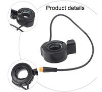 Hosrivae Gâchette d'accélérateur pour scooter électrique et vélo électrique - Étanche ABS avec interface à 3 broches, poignée de 4,3 x 2,3 cm, câble de 33 cm (noir)(type A)