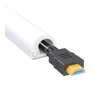 Hosrivae Gaine de câble flexible de 2 m, auto-rond, 15 x 10 mm, pour mur, sol, plafond, gestion des câbles en PVC vers cordons pour la maison et le bureau (blanc)