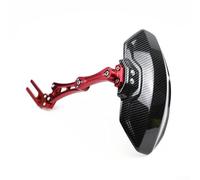 Hosrivae Garde-boue arrière de moto, cadre en alliage d'aluminium avec coque en plastique imprimé fibre de carbone, convient à la plupart des motos (rouge)