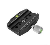 Hosrivae Glissière nodale en aluminium avec double niveaux à bulle et pince à dégagement rapide DSLR sans miroir - Outil de mise en page noir de 90 mm (90N)