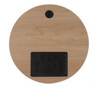 Hosrivae Horloge murale en bois avec grand écran LED - Horloge numérique silencieuse sans tic-tac, affichage de la date, du jour et de l'intérieur (12/24 heures, °F/°C) pour Li (B (non rechargeable)