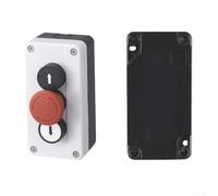 Hosrivae Interrupteur à bouton-poussoir, boîtier de contrôle d'alimentation, 22 mm, station d'arrêt IP65, étanche, boîtier en ABS et métal, pour chantier, ciment atelier, environnements boueux (B)