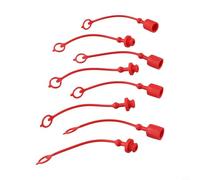 Hosrivae ISO7241-B Lot de 4 capuchons de raccord hydrauliques en caoutchouc rouge pour raccords mâles et femelles de 1/4", 3/8", 1/2", 3/4", compatibles avec connecteurs rapides ISO7241B