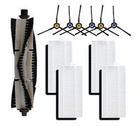 Hosrivae Kit brosse latérale principale pour robot aspirateur - Compatible avec A20, T20S, V3x et pour Polaris PVCR 3600, série G2 - Comprend 1 brosse principale + 4 brosses latérales + 6 papiers