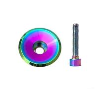 Hosrivae Kit de boulons et capuchons de casque en aluminium pour tube de direction non fileté de 28,6 mm - Alliage 6061 léger, remplacement de vélo de banlieue, env. 9 g (E)