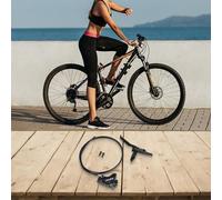 Hosrivae Kit de frein à disque hydraulique à quatre pistons pour vélos de route et VTT - Étriers en alliage d'aluminium, lignes d'huile avant de 850 mm / 1600 mm arrière, ergonomique 1 (arrière gauche