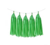 Hosrivae Kit de guirlande de pompons en papier de soie coloré - 5 bandes de décoration de fête pour mariages, anniversaires et célébrations, comprend des attaches dorées + 2 m de large (vert fruit)