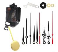 Hosrivae Kit de mouvement d'horloge pendule avec tige de 23 mm, mécanisme à quartz de rechange comprenant un pendule doré et des aiguilles pour réparation d'horloge murale ou projets d'artisanat