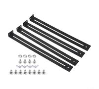 Hosrivae Kit de réparation de tiroir de meubles, support en acier robuste de 33 à 61 cm, ensemble de renfort noir, armoires en bois MDF, support inférieur de tiroir pour installer le fond de tiroir (2