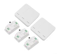 Hosrivae Kit de télécommande sans fil avec interrupteur RF 3 interrupteurs avec 3 récepteurs, pas de câblage nécessaire, lampes fluorescentes LED, halogènes à longue portée, interrupteur mural pour la