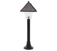 Hosrivae Lampadaire miniature décoratif pour décoration de jardin, lampadaire en PVC de style vintage à l'échelle 1/12 avec batterie - Noir, 15,89 x 8,9 x 5,97 cm (1 lot de 3 pièces)