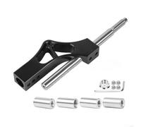 Hosrivae Levier de changement de vitesse réglable pour la plupart des voitures - Pommeau de levier de vitesse court en métal avec 4 adaptateurs, adapté aux véhicules à transmission manuelle (noir)