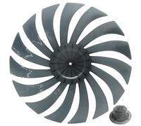 Hosrivae Lot de 1 pales de ventilateur de rechange en plastique de 355 mm pour ventilateur debout ou de table de 355 mm, design à 15 pales avec cache-écrou, matériau PP, faible bruit, résistant à la