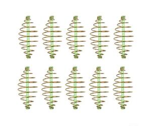 Hosrivae Lot de 10 cages à appâts à ressort en acier inoxydable pour pêche à la carpe - Attache de terminal grossière dorée et noire, tailles de 2 à 5,5 cm, pour fil durable A (3,3 cm)