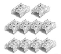 Hosrivae Lot de 10 connecteurs de fils de bande LED, bornes de fixation à vis à 2 broches pour bandes lumineuses LED de 8 mm et 10 mm, clips transparents sans soudure pour éclairage intérieur (bande à