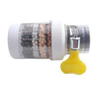 Hosrivae Lot de 10 filtres à eau de douche 6 couches pour robinets de salle de bain et cuisine - Charbon actif noix de coco + purification zéolite - Traitement de l'eau dure / puits