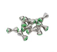 Hosrivae Lot de 10 leurres de pêche en forme d'haltère en forme d'haltère 3D, perles réalistes en rouge, jaune, vert, tailles 3,2 mm, 4 mm, 4,8 mm, truite, bar, brochet (M vert)