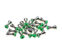 Hosrivae Lot de 10 leurres de pêche en forme d'haltère en forme d'haltère 3D, perles réalistes en rouge, jaune, vert, tailles 3,2 mm, 4,0 mm, 4,8 mm pour truite, bar, brochet, fabrication de mouches