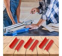 Hosrivae Lot de 10 manchons de protection en forme de U pour coupe-carreaux manuels - Rouge, bleu, noir - En plastique - Accessoires multifonctions pour putter en céramique (10 rouges)