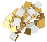Hosrivae Lot de 100 miroirs autocollants muraux carrés en acrylique pour décoration de maison, salle de bain et chambre à coucher - Argenté ou doré - 50 x 50 mm