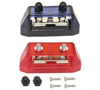 Hosrivae Lot de 2 blocs de distribution d'alimentation à double goujon 12 V-48 V avec housses de protection pour voiture, bateau, camping-car, solaire - Terminal M10, capacité de 250 A, cuivre tout (6