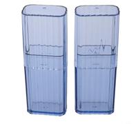 Hosrivae Lot de 2 boîtes de rangement portables avec fermeture hermétique pour organiser des cotons-tiges, pilules, petits accessoires et bijoux (bleu)