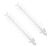 Hosrivae Lot de 2 brochettes de barbecue en acier en forme d'arête de poisson pour barbecue à la viande et aux légumes, passe au lave-vaisselle