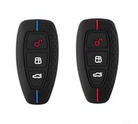 Hosrivae Lot de 2 clés de voiture en silicone pour Ford Fiesta, Focus, B-Max, C-Max, S-Max, Mondeo, Fusion, Kuga & EcoSport, ajustement à 3 boutons, anti-rayures, sécurité signal