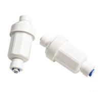 Hosrivae Lot de 2 filtres à 100 mailles en polyéthylène de 6,35 mm, inhibiteur de calcium en acier dur, irrigation goutte à goutte et buse de brumisation en plein air, blanc