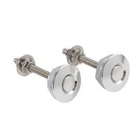 Hosrivae Lot de 2 goupilles de déverrouillage à bouton poussoir pour capot de voiture - Alliage d'aluminium et acier inoxydable - Loquet à dégagement rapide - Argenté - Compatible avec la plupart des