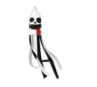 Hosrivae Lot de 2 manches à air d'extérieur sur le thème de l'apparition - 100 cm x 15 cm - Décoration de jardin d'Halloween - Polyester hydrophobe - Direction du vent - Pour cour, porche, fête - Lot