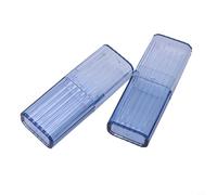 Hosrivae Lot de 2 petites boîtes de rangement en plastique transparent pour organiseur, accessoires de voyage, cotons-tiges, bandes, pilules (bleu)
