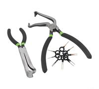 Hosrivae Lot de 2 pinces de déconnexion électrique avec 8 outils de retrait de bornes - Pinces droites et coudées à 60° pour systèmes électriques automobiles