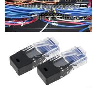 Hosrivae Lot de 2 résistances de terminaison RJ45 120 Ohm, test court Ethernet Loopback, testeur de câble réseau 8P8C, connecteur de diagnostic et contrôle de continuité, noir