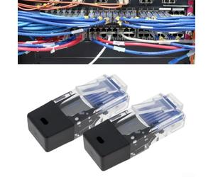 Hosrivae Lot de 2 résistances de terminaison RJ45 120 Ohm, test court Ethernet Loopback, testeur de câble réseau 8P8C, connecteur de diagnostic et contrôle de continuité, noir