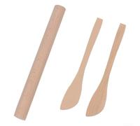 Hosrivae Lot de 3 outils pour raviolis en bois comprenant un rouleau à pâtisserie et deux cuillères à farce pour préparer des raviolis faits maison